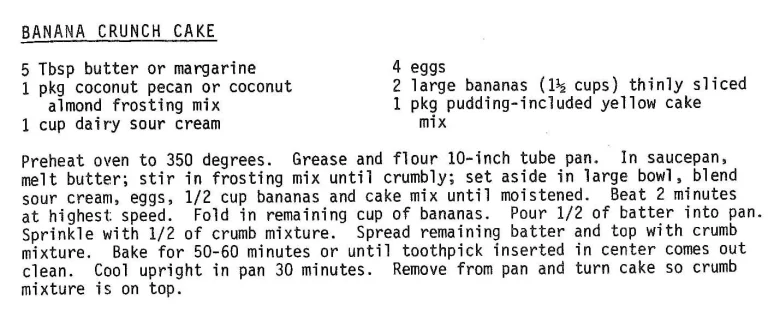 Banana Crunch Cake