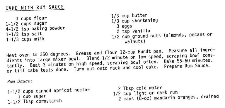 Cake with Rum Sauce