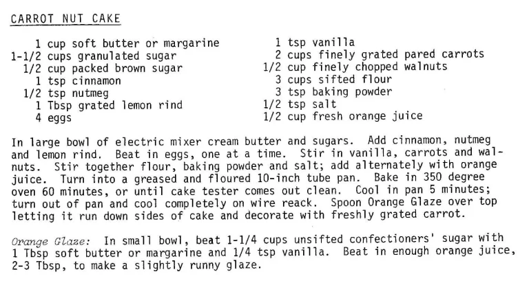 Carrot Nut Cake