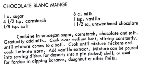 Chocolate Blanc Mange