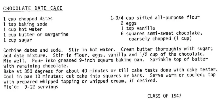 Chocolate Date Cake