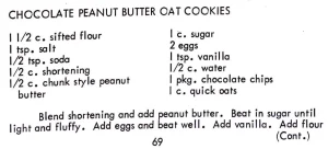 Chocolate Peanut Butter Oat Cookies