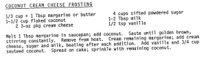 Coconut Cream Cheese Frosting