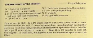 Creamy Dutch Apple Dessert