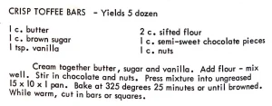 Crisp Toffee Bars