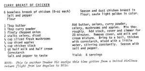 Curry Breast of Chicken