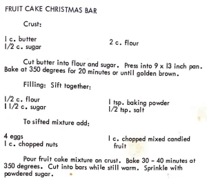 Fruit Cake Christmas Bar