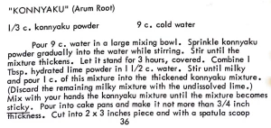 “Konnyaku” (Arum Root)
