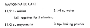 Mayonnaise Cake