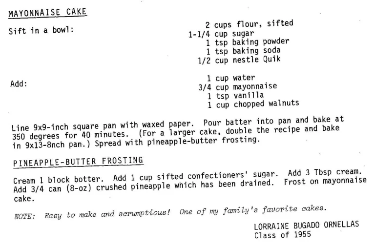Mayonnaise Cake