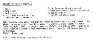 Minute Steaks Parmesan