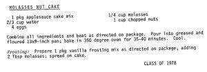 Molasses Nut Cake