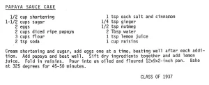 Papaya Sauce Cake