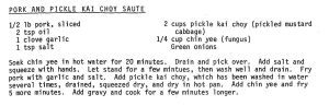 Pork and Pickle Kai Choy Saute