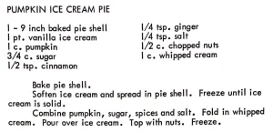 Pumpkin Ice Cream Pie