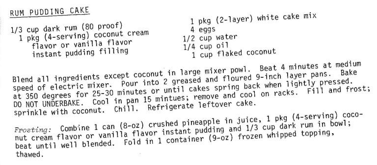 Rum Pudding Cake