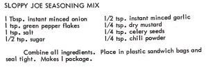 Sloppy Joe Seasoning Mix