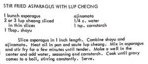 Stir Fried Asparagus with Lup Cheong