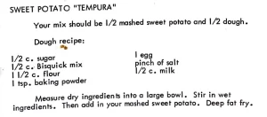 Sweet Potato “Tempura”