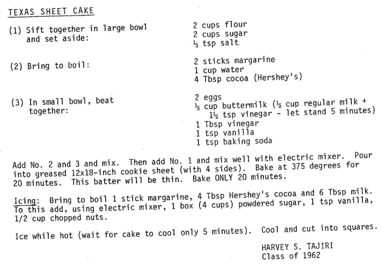 Texas Sheet Cake