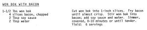 Won Bok with Bacon