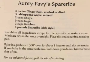 Aunty Favy’s Spareribs