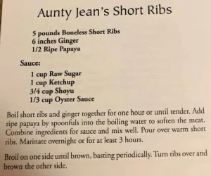 Aunt Jean’s Short Ribs