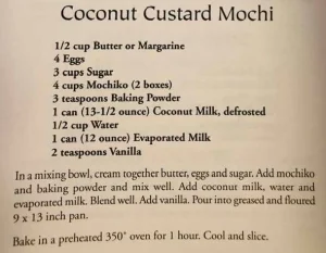 Coconut Custard Mochi