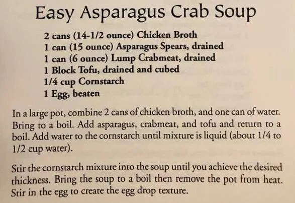 Easy Asparagus Crab Soup - Kau Kau Chronicles