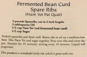 Fermented Bean Curd Spare Ribs (Nam Yoi Pai Quat)