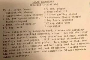 Lulas Recheadas (Stuffed Cuttlefish)