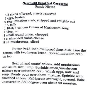Overnight Breakfast Casserole