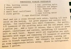 Portuguese Pickled Vegetables