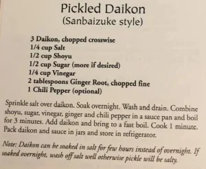 Pickled Daikon (Sanbaizuke style)