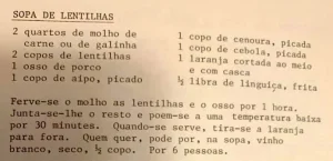 Sopa de Lentilhas
