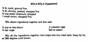Bola Bola (Appetizers)