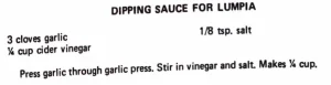 Dipping Sauce for Lumpia