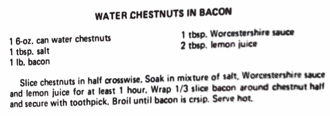 Water Chestnuts in Bacon - Kau Kau Chronicles