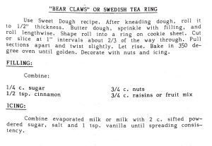 “Bear Claws” or Swedish Tea Ring