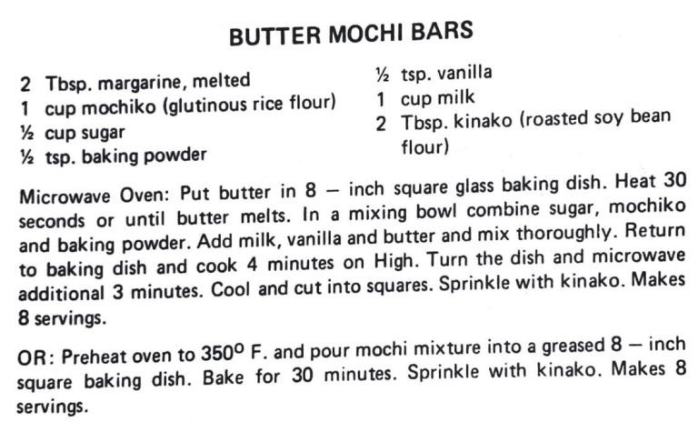 Butter Mochi Bars