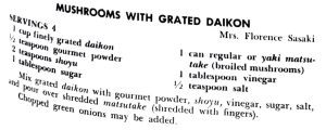 Mushrooms with Grated Daikon