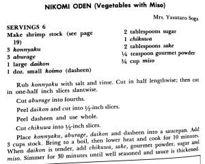 Nikomi Oden (Vegetables with Miso)
