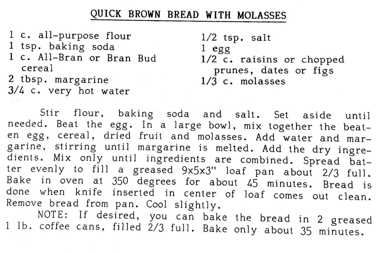 Quick Brown Bread with Molasses - Kau Kau Chronicles