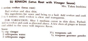 Su Renkon (Lotus Root with Vinegar Sauce)