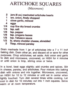 Artichoke Squares