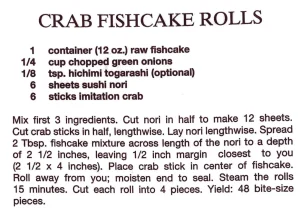 Crab Fishcake Rolls
