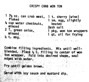 Crispy Crab Won Ton