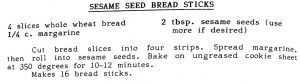 Sesame Seed Bread Sticks