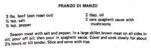 Pranzo Di Manzo