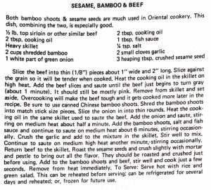 Sesame, Bamboo & Beef